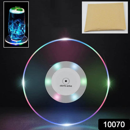Colorful LED Cocktail Coaster, Round Ultra-Thin LED Drink Coaster (1 Pc) - infinityexculsivestore.com