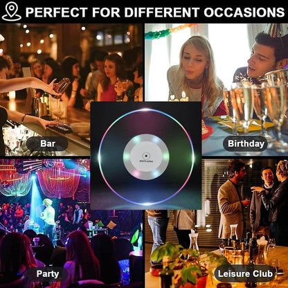 Colorful LED Cocktail Coaster, Round Ultra-Thin LED Drink Coaster (1 Pc) - infinityexculsivestore.com