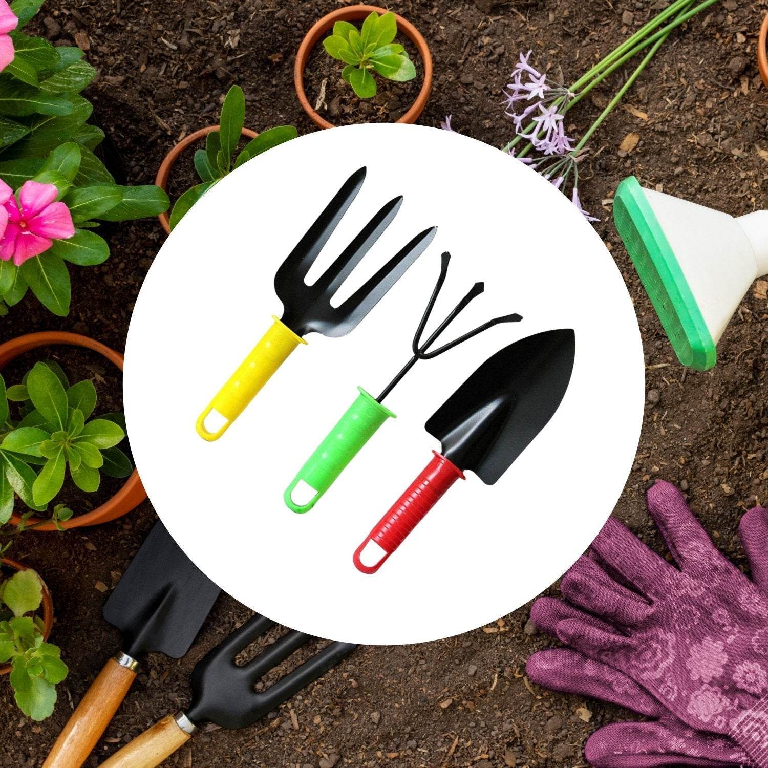 Colorfull Garden Tool Set Set of 3Pc - infinityexculsivestore.com