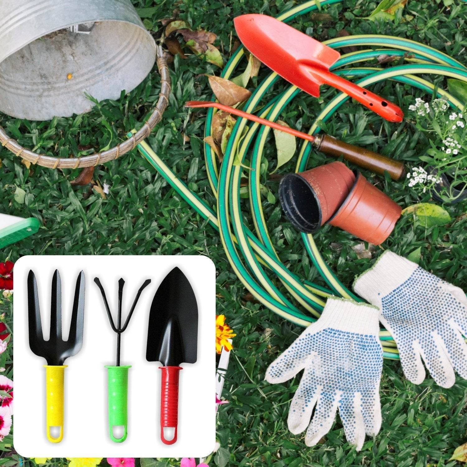 Colorfull Garden Tool Set Set of 3Pc - infinityexculsivestore.com