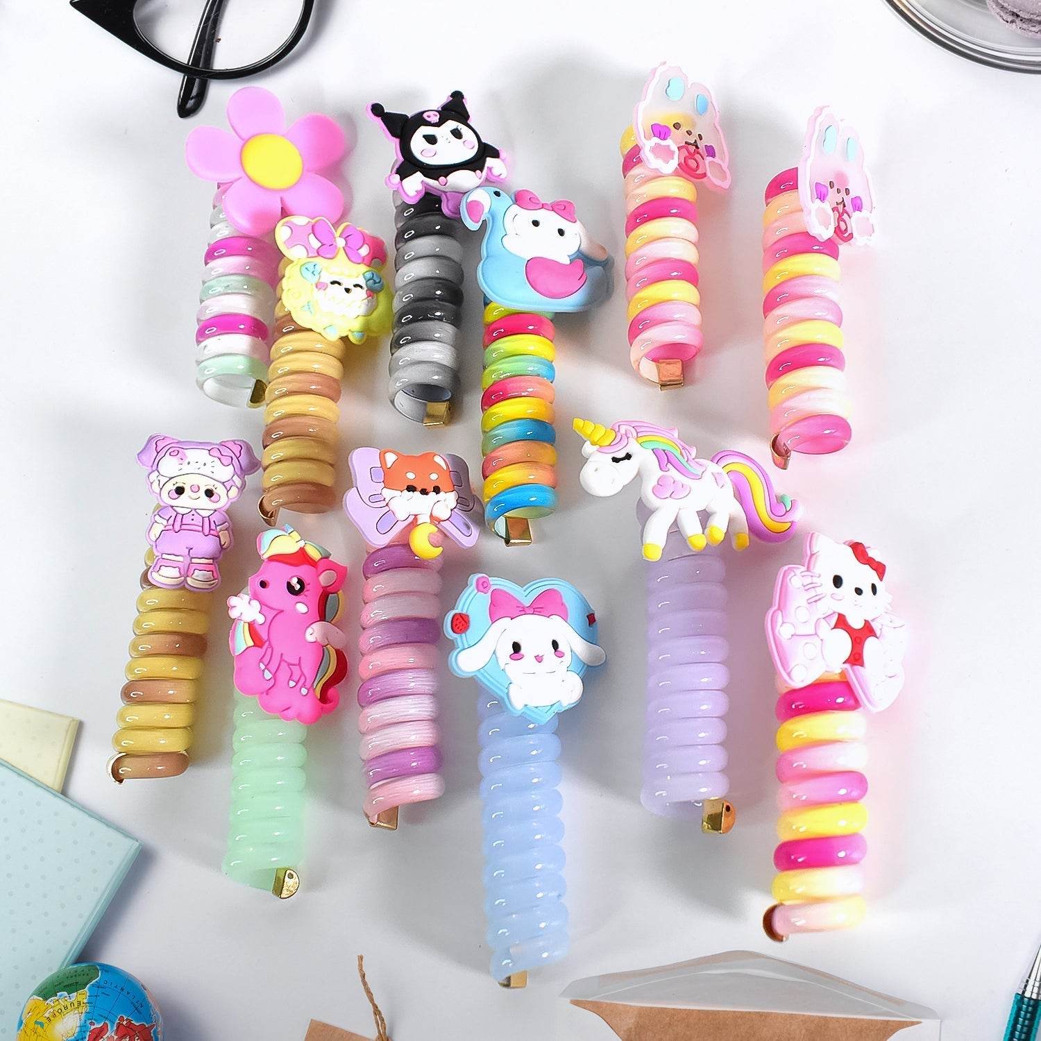 Colourful Telephone Wire Hairbands (1 pc / Mix Design) - infinityexculsivestore.com