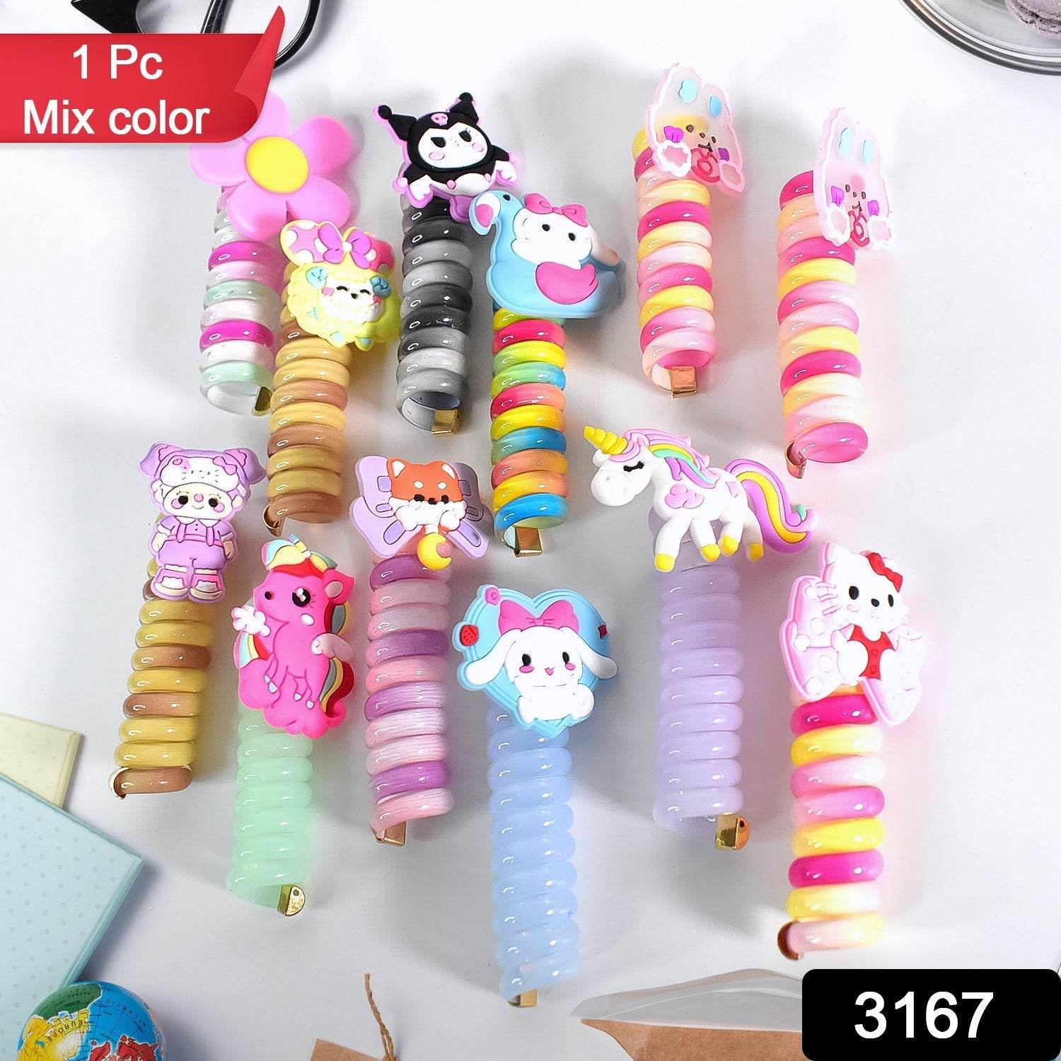 Colourful Telephone Wire Hairbands (1 pc / Mix Design) - infinityexculsivestore.com