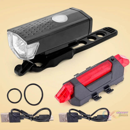 Combo of Bicycle LED USB Rechargeable Head Light and Tail Light (2 Pc Set) - infinityexculsivestore.com