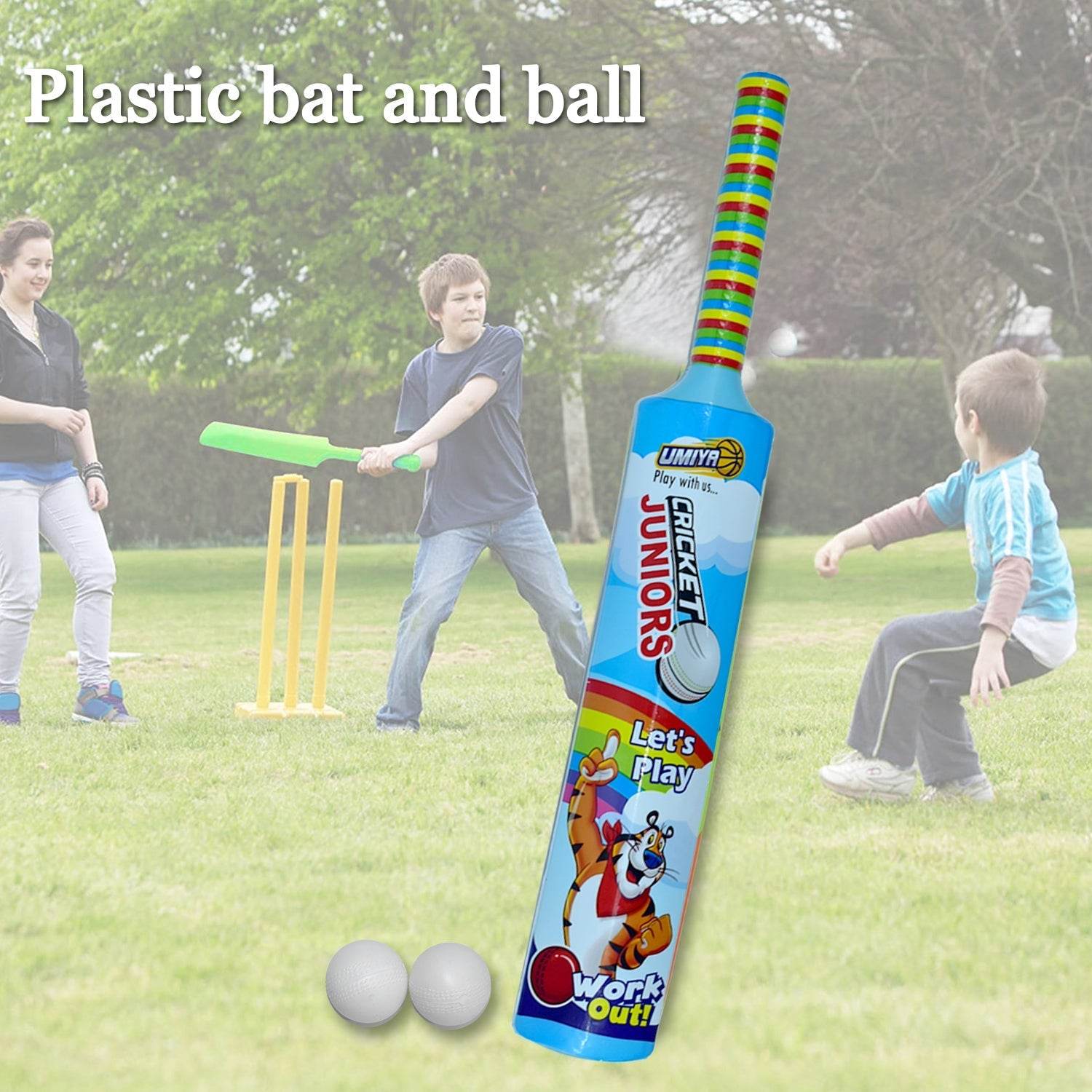 Combo of Light Weight Plastic Bat, Ball & Hockey for Kids - infinityexculsivestore.com