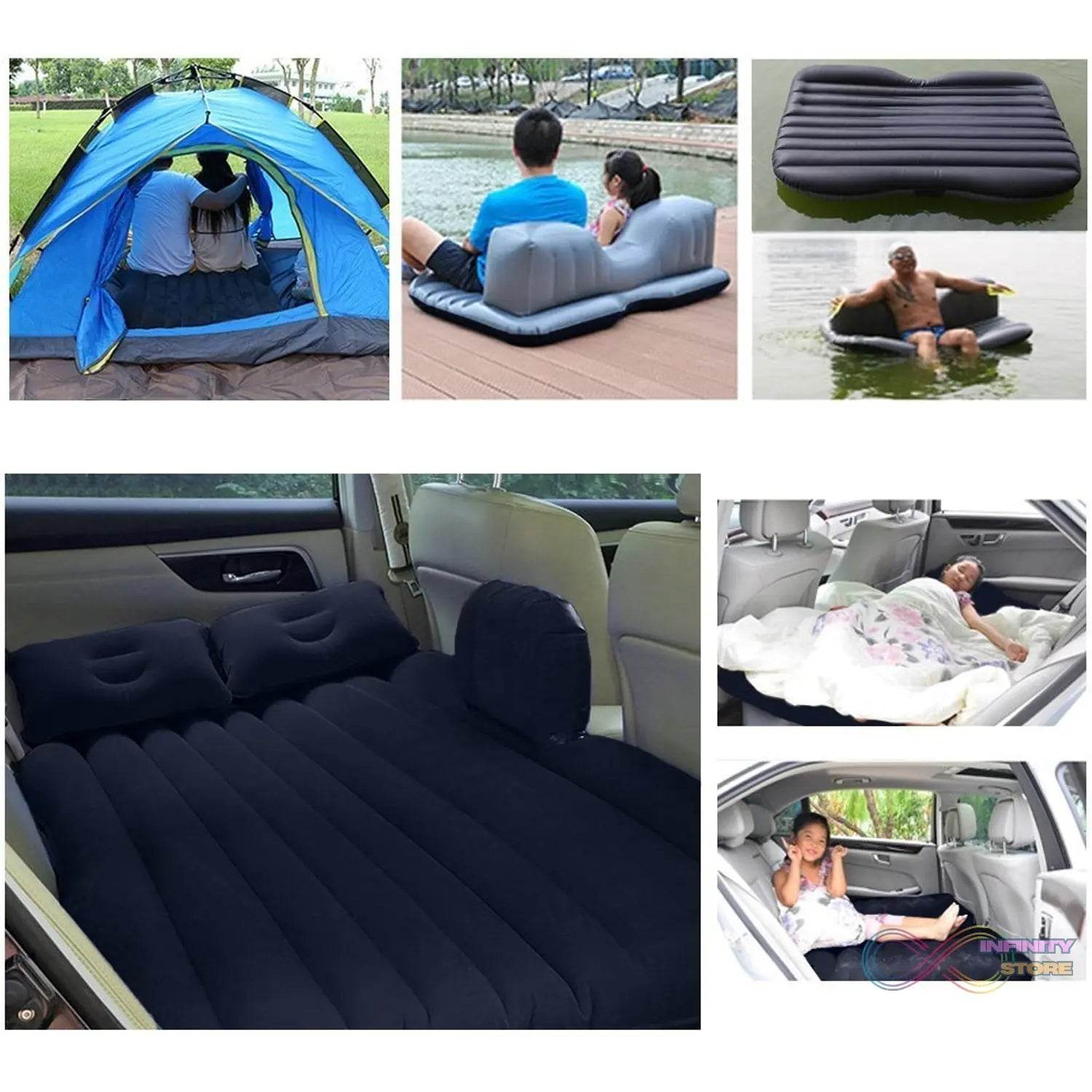 Comfy Car Camping: Inflatable Bed with Pillows & Pump (Portable) - infinityexculsivestore.com