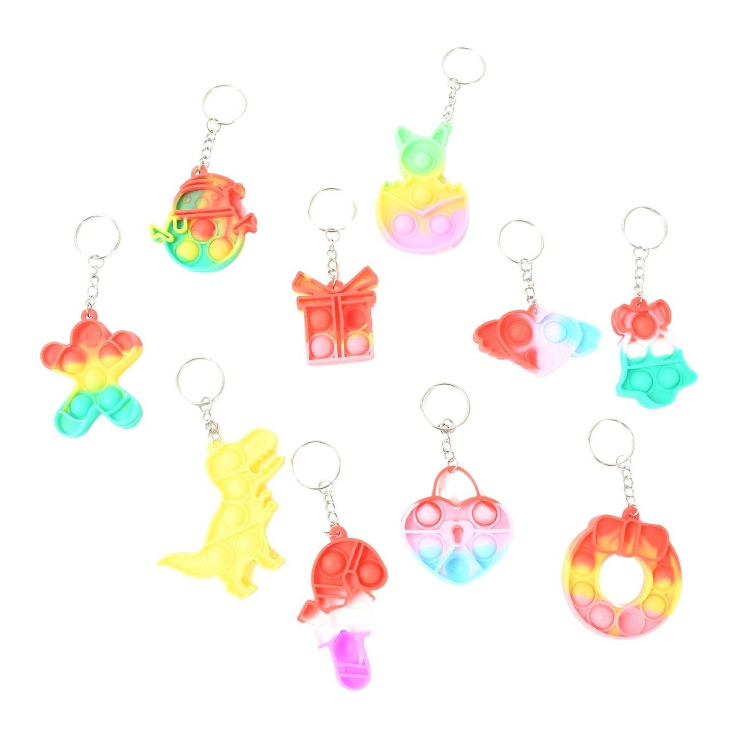 Compact Silicone Pop it Keychain Toy - Birthday Return Gift of Kids - Portable Bubble Popping Fun Stress Relief Fidget Toy (mix design | 1 Pc) - infinityexculsivestore.com