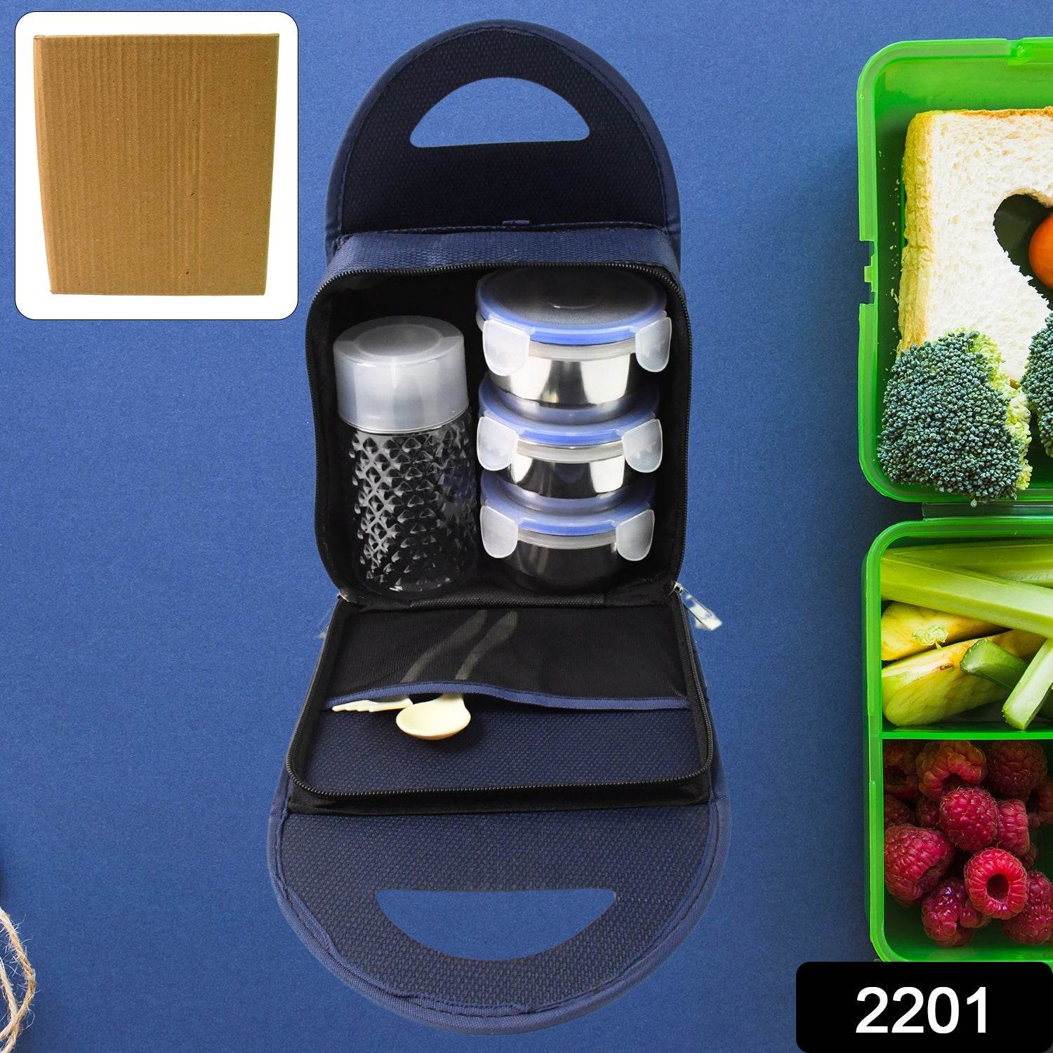 Compact Stainless Steel Airtight Lunch Box Set - 4 pcs (3 Leakproof Containers and 1 Bottle) - infinityexculsivestore.com