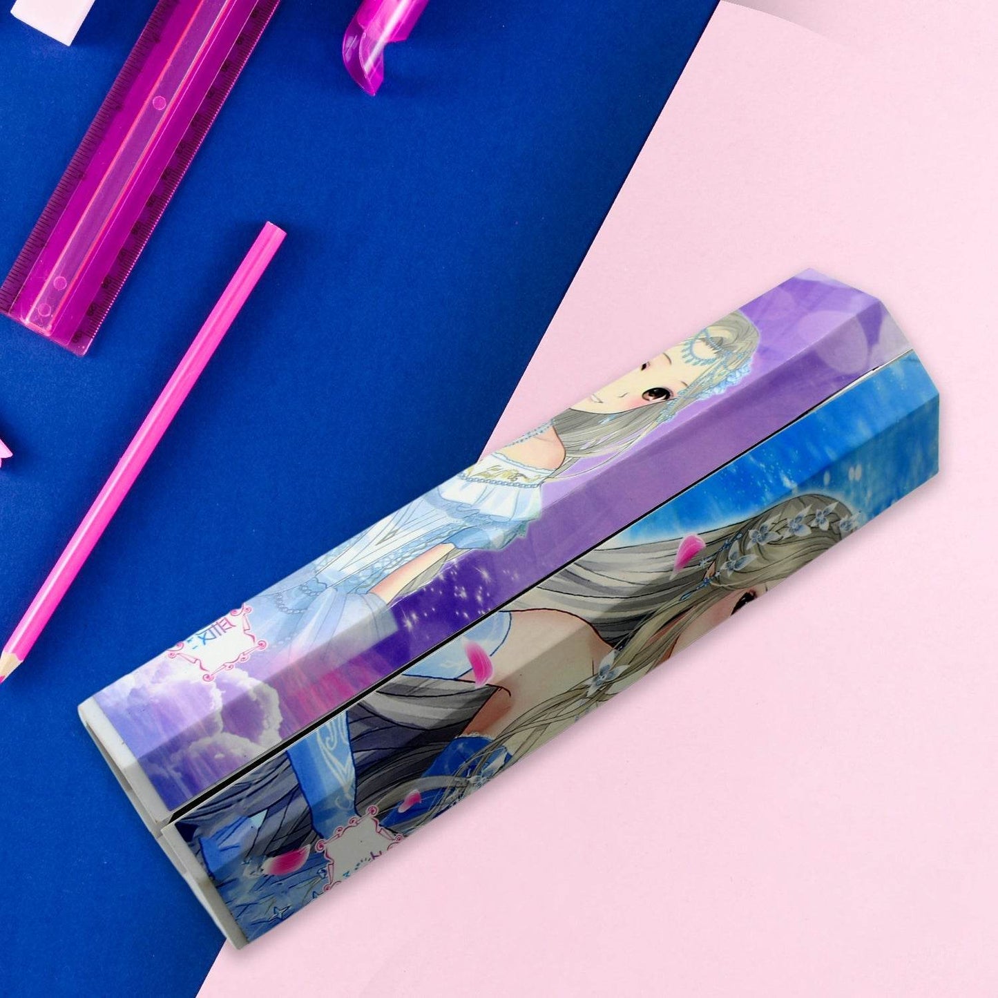 12 in 1 Compass Box, Geometry Box 2 Compartment, Pencil Box with 1 Calculator, 1 Mirror, Pen Refill 2 Black, 2 Blue, 2 Red, 2 Marker for Boys Art Plastic Pencil Box for Girls and Boys - infinityexculsivestore.com