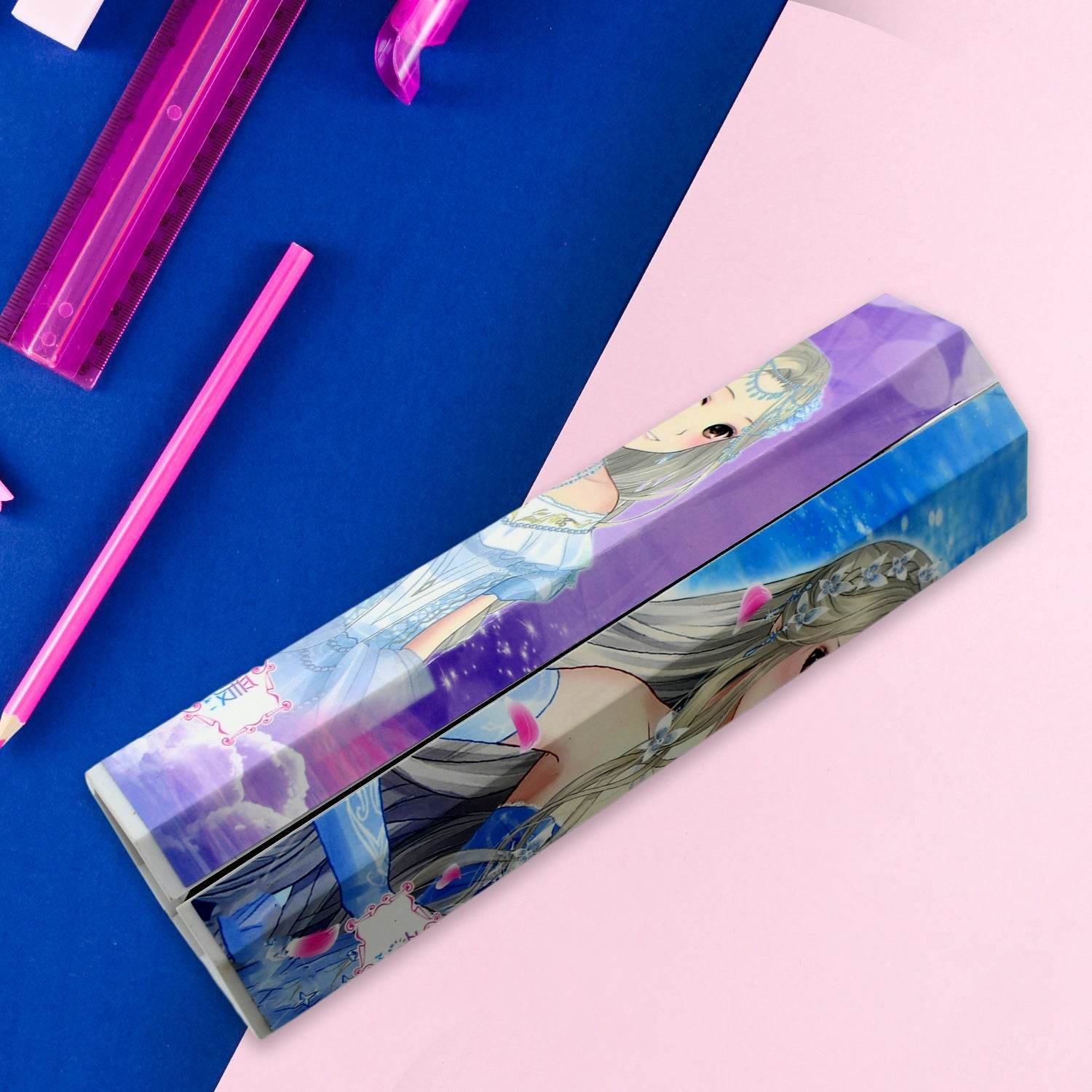 12 in 1 Compass Box, Geometry Box 2 Compartment, Pencil Box with 1 Calculator, 1 Mirror, Pen Refill 2 Black, 2 Blue, 2 Red, 2 Marker for Boys Art Plastic Pencil Box for Girls and Boys - infinityexculsivestore.com