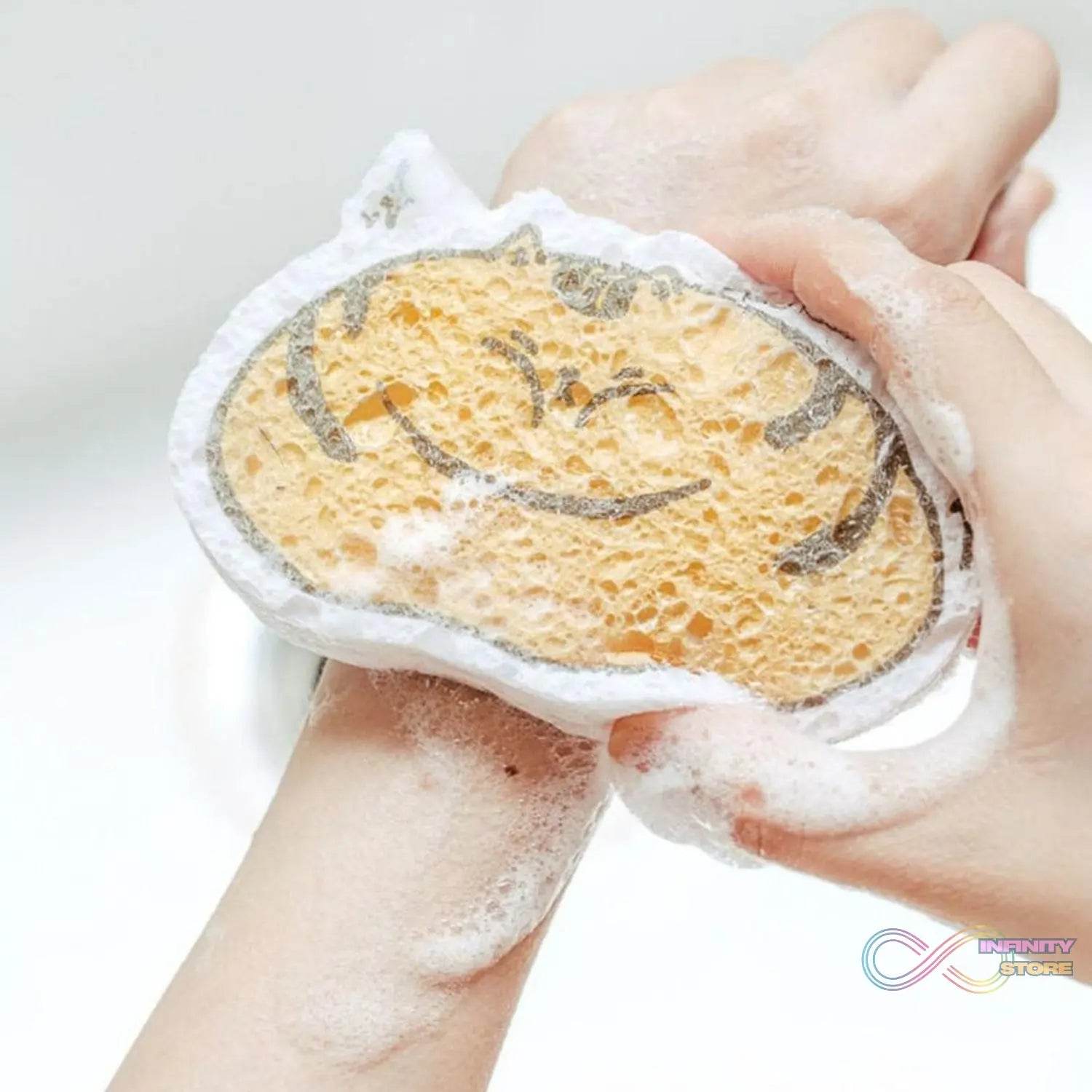 Compressed Wood Pulp Sponge. Creative Cartoon Design Scouring Pad Dishwashing Absorbing Pad. Kitchen Cleaning Tool. - infinityexculsivestore.com