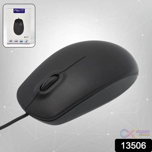 Computer / Laptop Wired Optical Mouse, M- 111 (1 Pc) - infinityexculsivestore.com