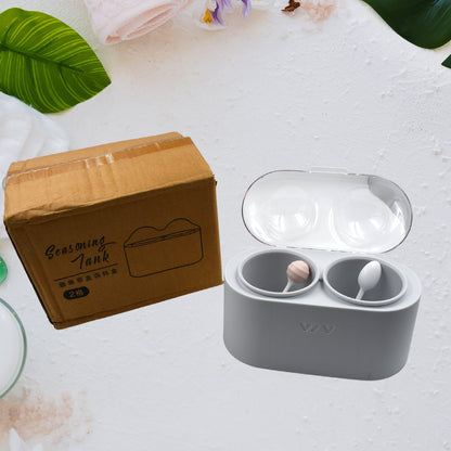 Spice Storage Containers, Condiment Jars, with Lid And Spoon, dust - proof And Moisture - proof, non - slip Bottom, tray Card Slot Design, detachable, easy To Clean, used To Contain Various Seasonings, plastic - infinityexculsivestore.com