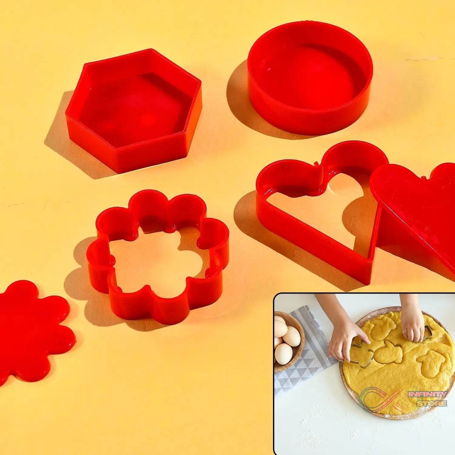 Cookie Cutter with Shape Heart Round Star and Flower (4 Pack) - infinityexculsivestore.com