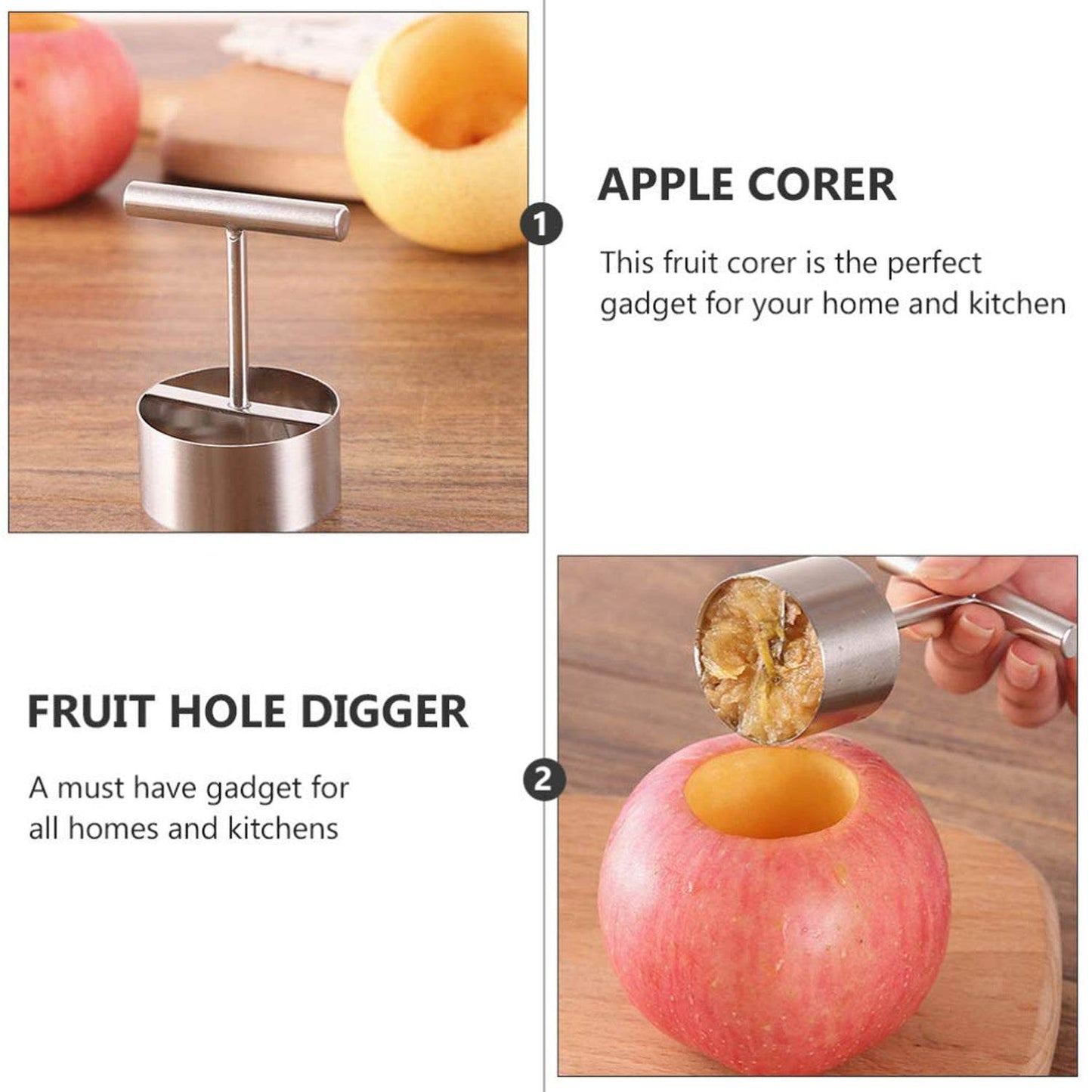 Corer Pear Core Separator Vegetable Core Remover Seeder Cutter Pitter Fruit Hole Remover Coring Tool (1 Pc) - infinityexculsivestore.com