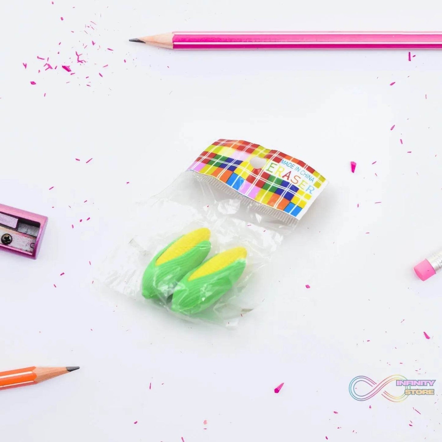 Corn Shape School Eraser High Qulaity ( 2 Pc Set ) - infinityexculsivestore.com