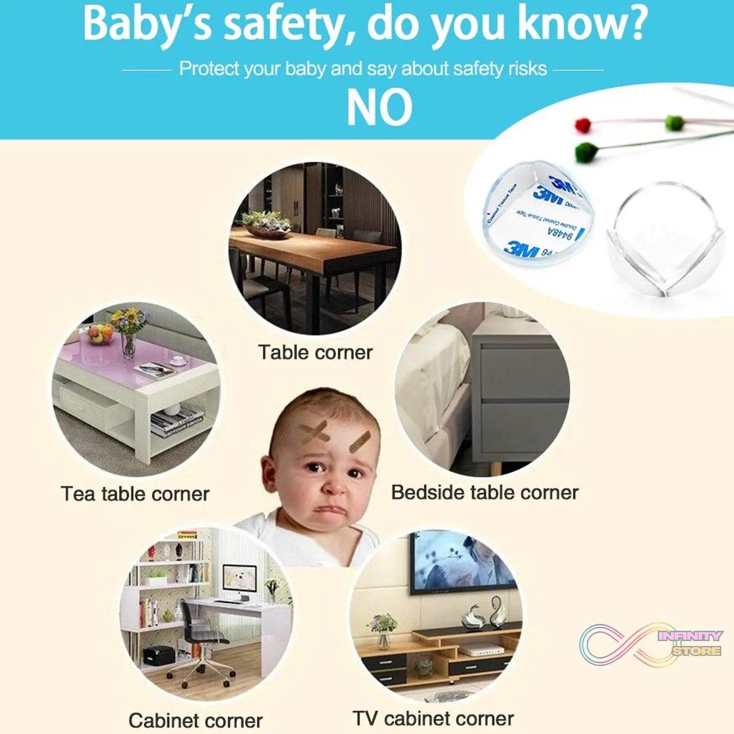 Corner Guards Clear Corner Protectors High Resistant Adhesive (Pack of 100) - infinityexculsivestore.com