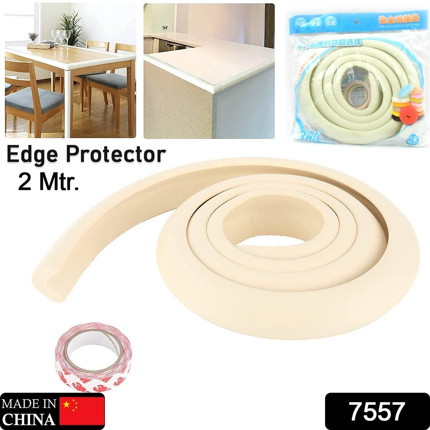 Corner Proofing Edge Protector Safe Corner Cushion for Table, Baby Safety Bumper Guard,Furniture, Bed, Soft Rubber Corner Protectors for Kids (2 Mtr) - infinityexculsivestore.com