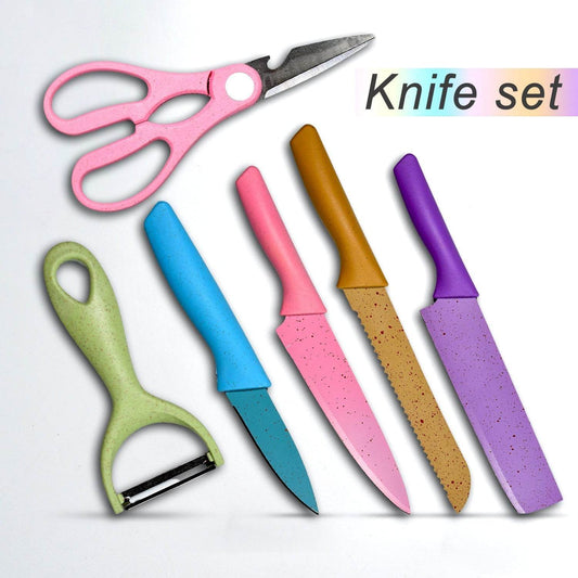 Corrugated 6Pc Kitchen Knife Set Professional Box Knife Set 6 Piece Forged Kitchen Knives with Box. - infinityexculsivestore.com