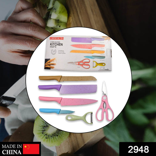 Corrugated 6Pc Kitchen Knife Set Professional Box Knife Set 6 Piece Forged Kitchen Knives with Box. - infinityexculsivestore.com