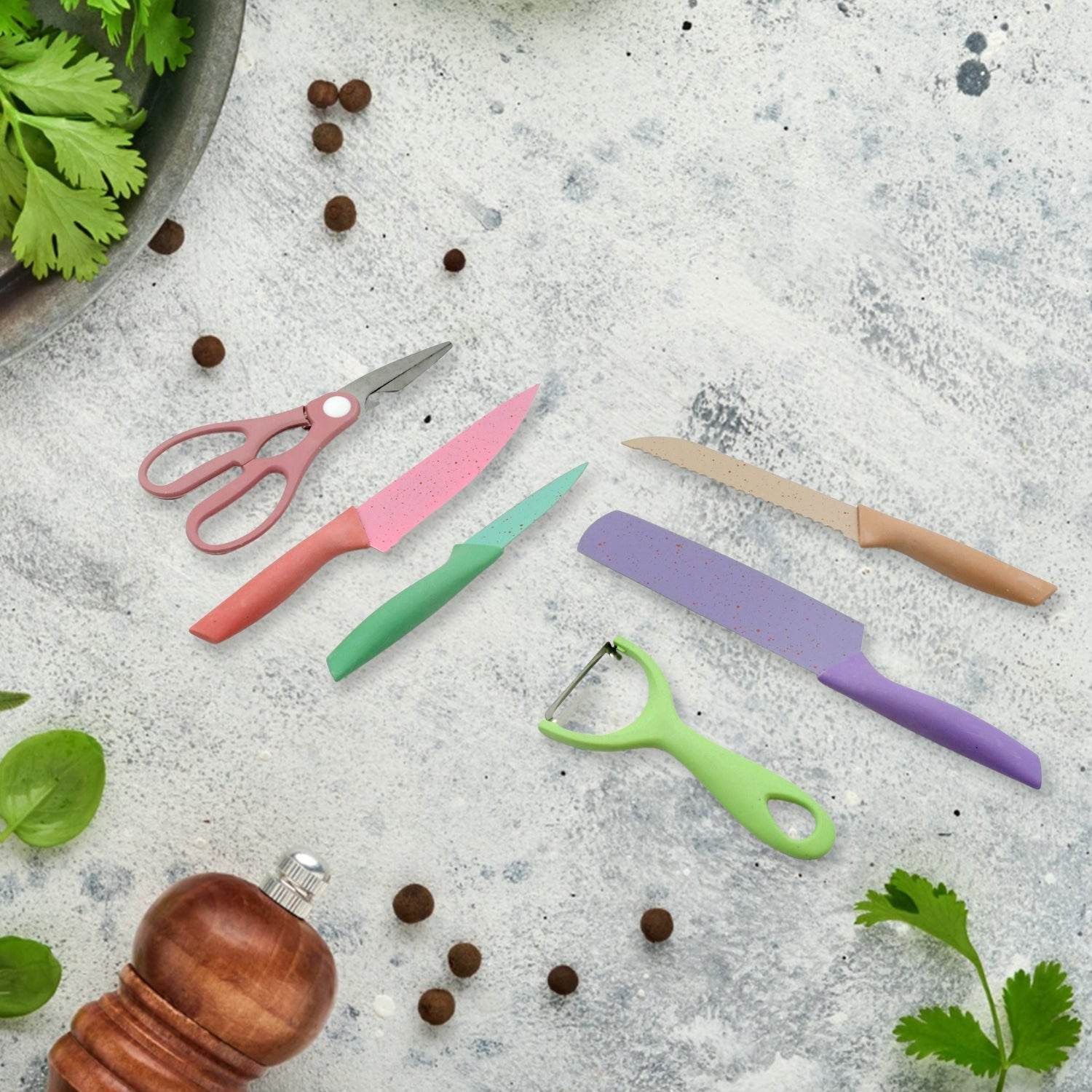Corrugated 6Pc Kitchen Knife Set Professional Box Knife Set 6 Piece Forged Kitchen Knives with Box. - infinityexculsivestore.com