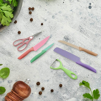 Corrugated 6Pc Kitchen Knife Set Professional Box Knife Set 6 Piece Forged Kitchen Knives with Box. - infinityexculsivestore.com