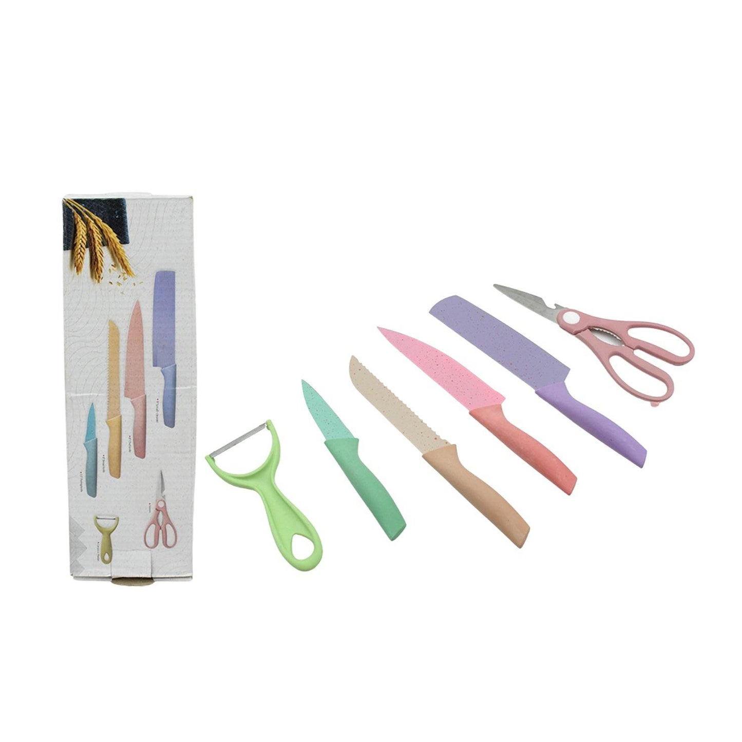 Corrugated 6Pc Kitchen Knife Set Professional Box Knife Set 6 Piece Forged Kitchen Knives with Box. - infinityexculsivestore.com