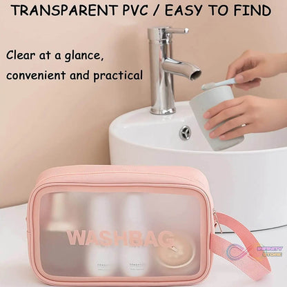 Cosmetic Pouch, Make up Bag for Home & Travel, Toiletry Bag for Cosmetics, Brushes, Accessories Set of 3 Small, Medium & Big - Wash Bag - infinityexculsivestore.com