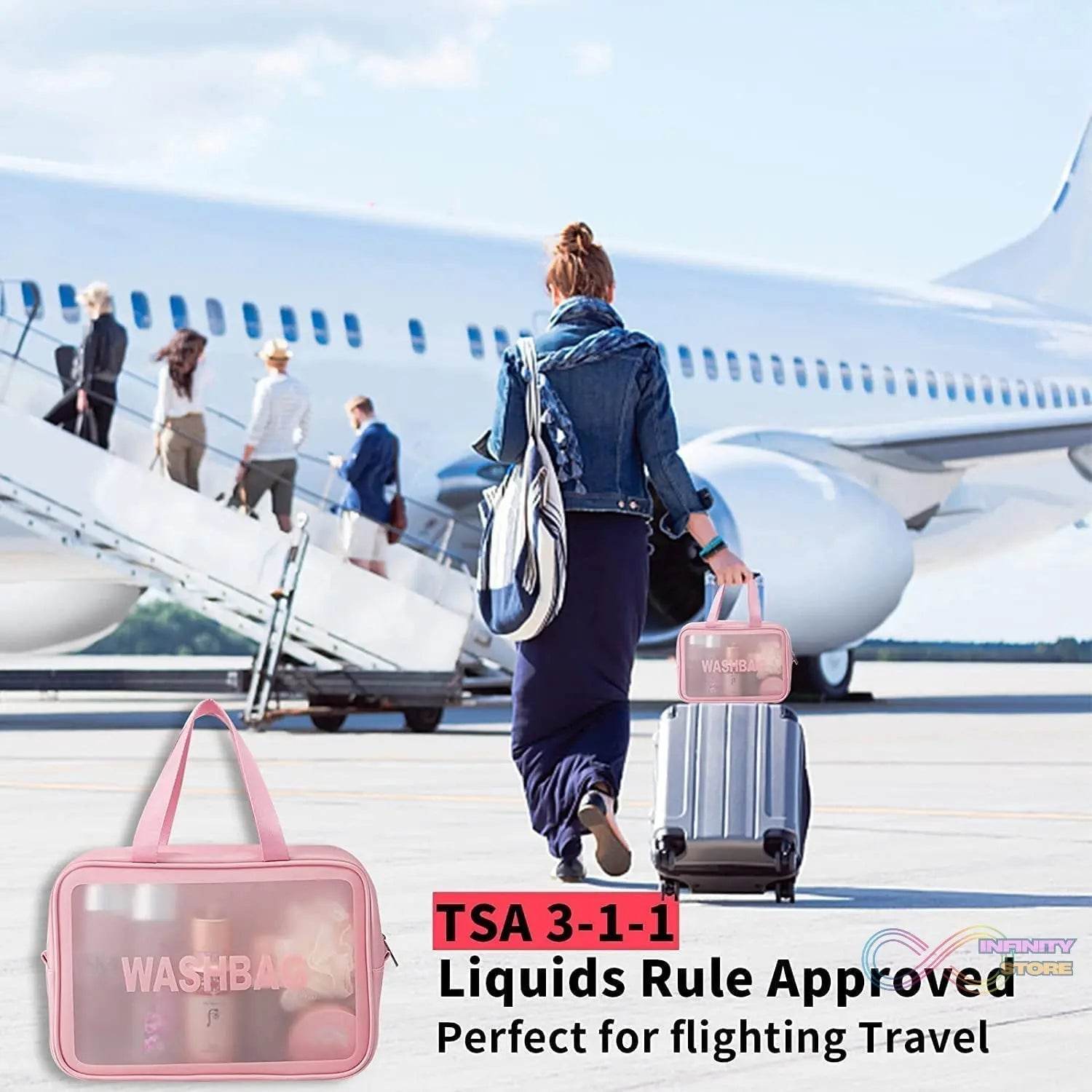 Cosmetic Pouch, Make up Bag for Home & Travel, Toiletry Bag for Cosmetics, Brushes, Accessories Set of 3 Small, Medium & Big - Wash Bag - infinityexculsivestore.com