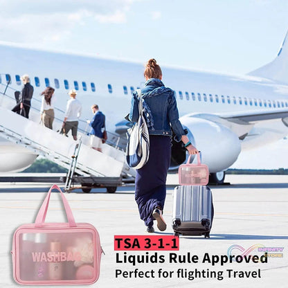 Cosmetic Pouch, Make up Bag for Home & Travel, Toiletry Bag for Cosmetics, Brushes, Accessories Set of 3 Small, Medium & Big - Wash Bag - infinityexculsivestore.com