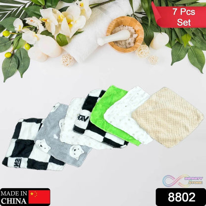 Cotton Hand Towel Microfiber wash Basin Hanging Hand Towel Napkin Microfiber Cloth Cartoon Kitchen Accessories, Travel Friendly | Home & Kitchen Use ( 7 pcs Set ) - infinityexculsivestore.com