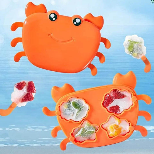 Crab Ice Mold Household Ice Cream Mold Popsicle Mold Silicone Ice Cream Popsicle Children's Ice Box Popsicle Box (1 Pc) - infinityexculsivestore.com