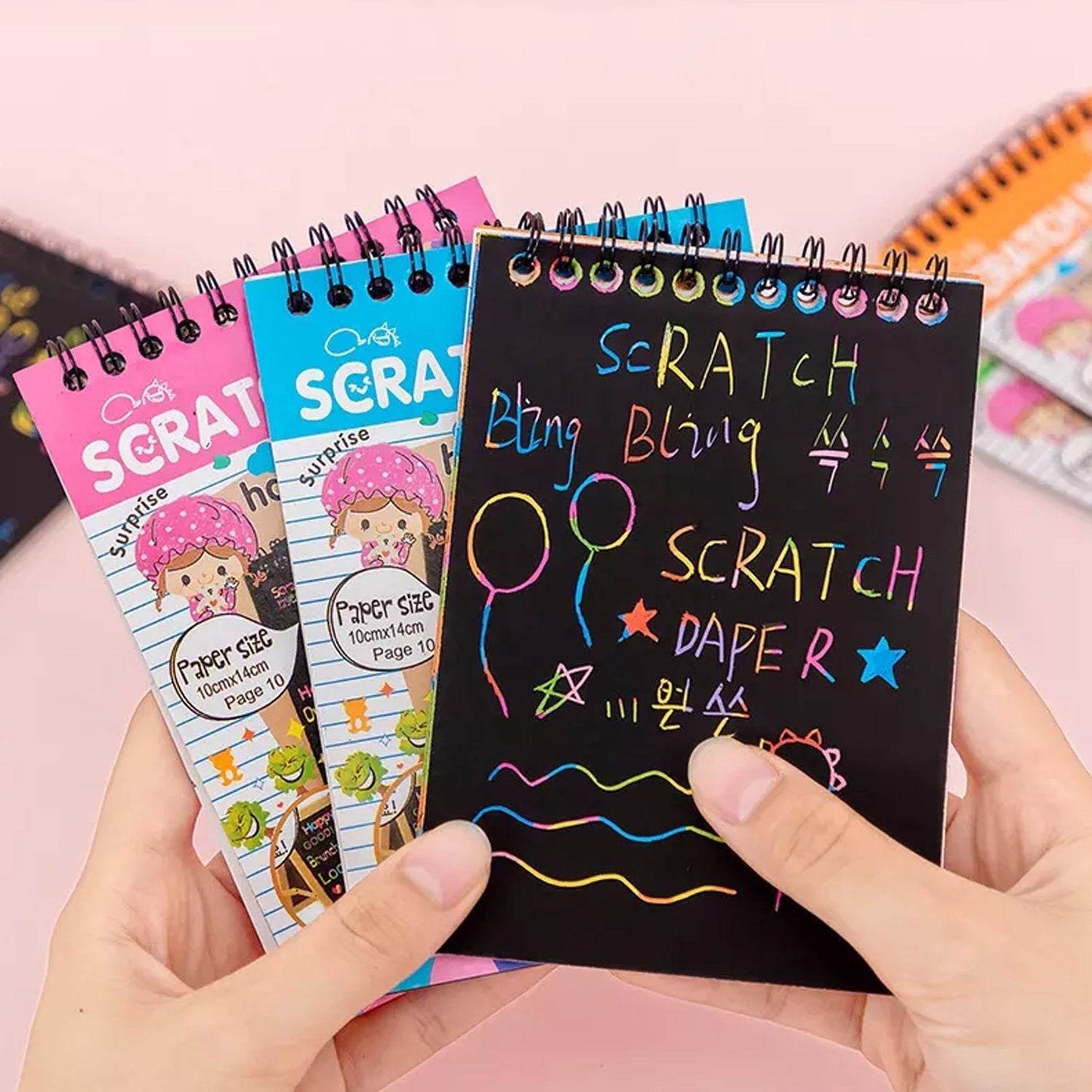 Crafts Rainbow Art Scratch Paper Book (10 Pages, Pack of 1) - infinityexculsivestore.com