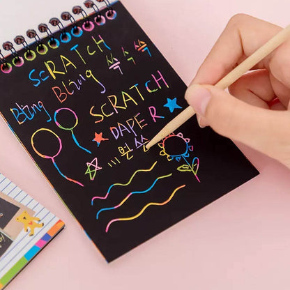 Crafts Rainbow Art Scratch Paper Book (10 Pages, Pack of 1) - infinityexculsivestore.com