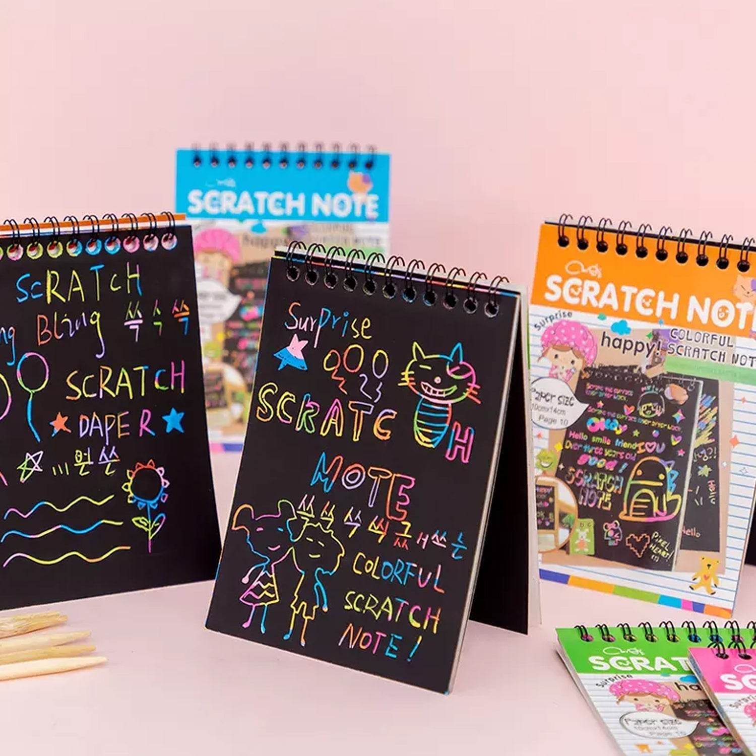 Crafts Rainbow Art Scratch Paper Book (10 Pages, Pack of 1) - infinityexculsivestore.com