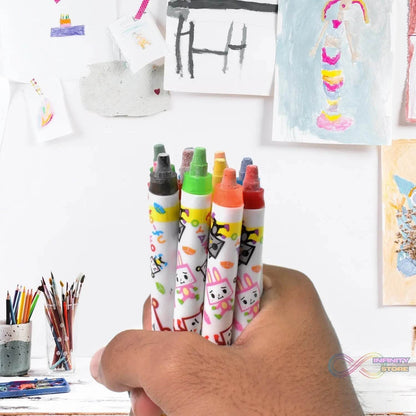 Crayons - 12 Colours Washable Testable Non-Toxic Jumbo Crayons for Toddlers - infinityexculsivestore.com