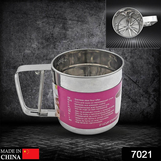 Flour Sifter Stainless Steel Shaker, Creation Baking Stainless Steel Shaker Sieve Cup Manual Flour Sifter with Measuring Scale Mark, Flour Sifter, Flour Sieve Multipurpose Handheld for Hotel for Kitchen, Home - infinityexculsivestore.com