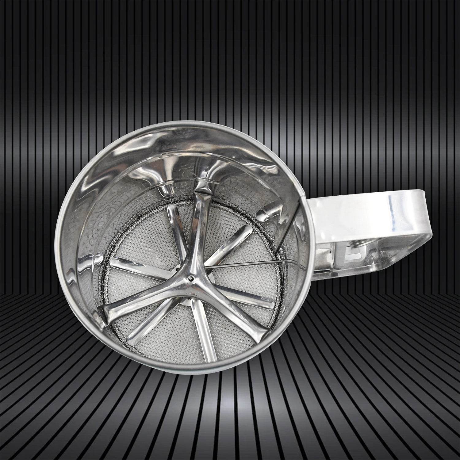 Flour Sifter Stainless Steel Shaker, Creation Baking Stainless Steel Shaker Sieve Cup Manual Flour Sifter with Measuring Scale Mark, Flour Sifter, Flour Sieve Multipurpose Handheld for Hotel for Kitchen, Home - infinityexculsivestore.com