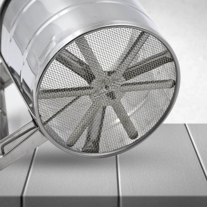 Flour Sifter Stainless Steel Shaker, Creation Baking Stainless Steel Shaker Sieve Cup Manual Flour Sifter with Measuring Scale Mark, Flour Sifter, Flour Sieve Multipurpose Handheld for Hotel for Kitchen, Home - infinityexculsivestore.com