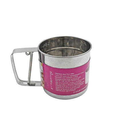 Flour Sifter Stainless Steel Shaker, Creation Baking Stainless Steel Shaker Sieve Cup Manual Flour Sifter with Measuring Scale Mark, Flour Sifter, Flour Sieve Multipurpose Handheld for Hotel for Kitchen, Home - infinityexculsivestore.com
