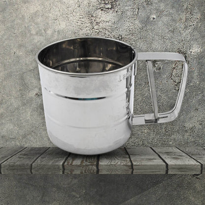 Flour Sifter Stainless Steel Shaker, Creation Baking Stainless Steel Shaker Sieve Cup Manual Flour Sifter with Measuring Scale Mark, Flour Sifter, Flour Sieve Multipurpose Handheld for Hotel for Kitchen, Home - infinityexculsivestore.com