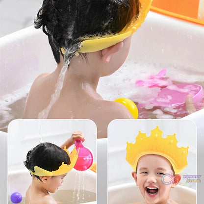 Crown Baby Shower Cap Adjustable Crown Baby Child Protection, Eye Protection, Ear Protection, Adjustable Swim Cap, Waterproof and Adjustable for Kids and Babies - infinityexculsivestore.com