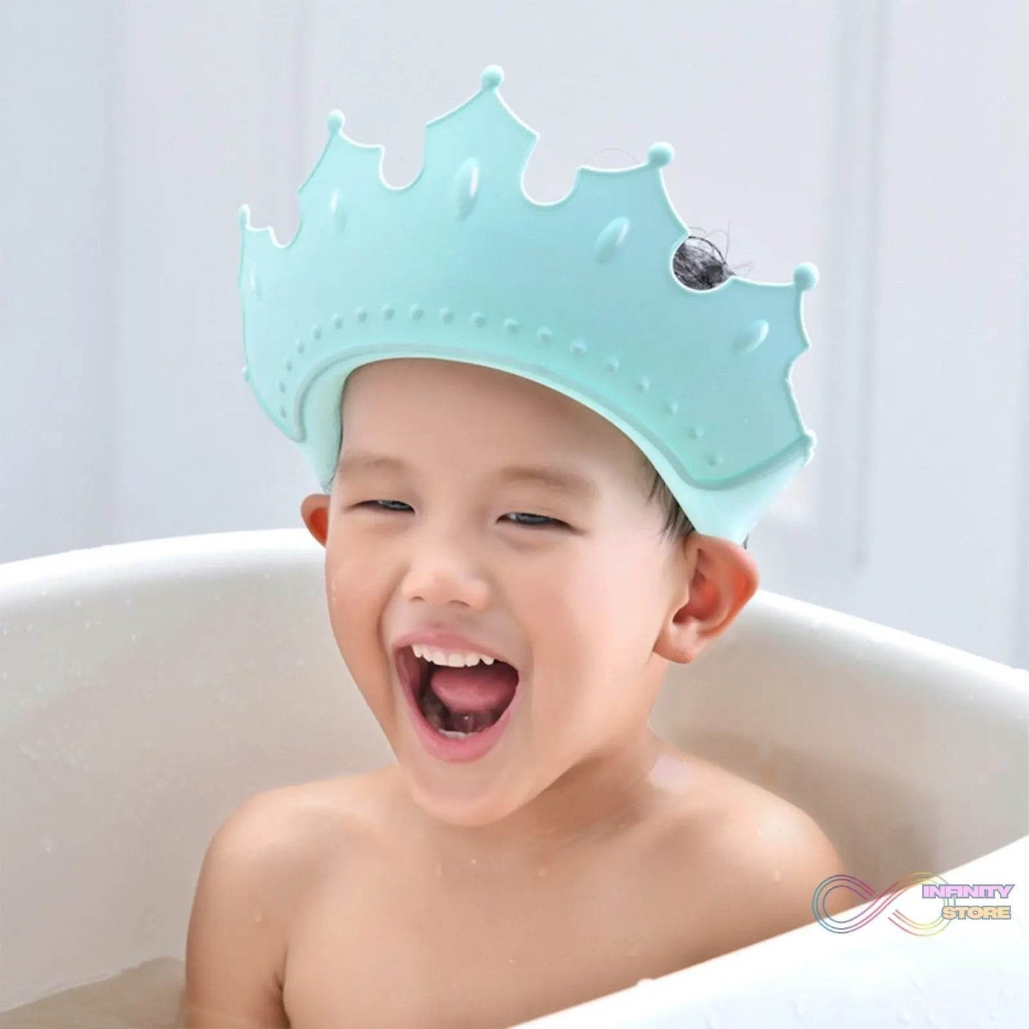 Crown Baby Shower Cap Adjustable Crown Baby Child Protection, Eye Protection, Ear Protection, Adjustable Swim Cap, Waterproof and Adjustable for Kids and Babies - infinityexculsivestore.com