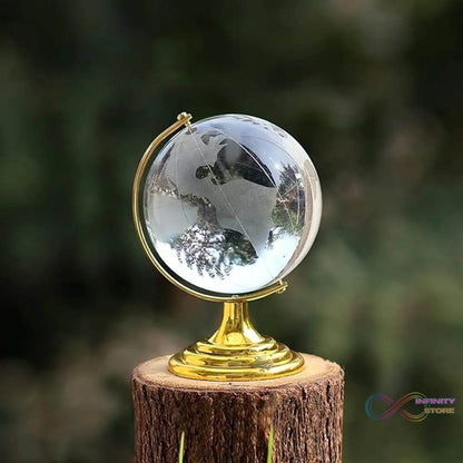Crystal Globe / World Map 50 mm with Golden Stand (1 Pc) - infinityexculsivestore.com