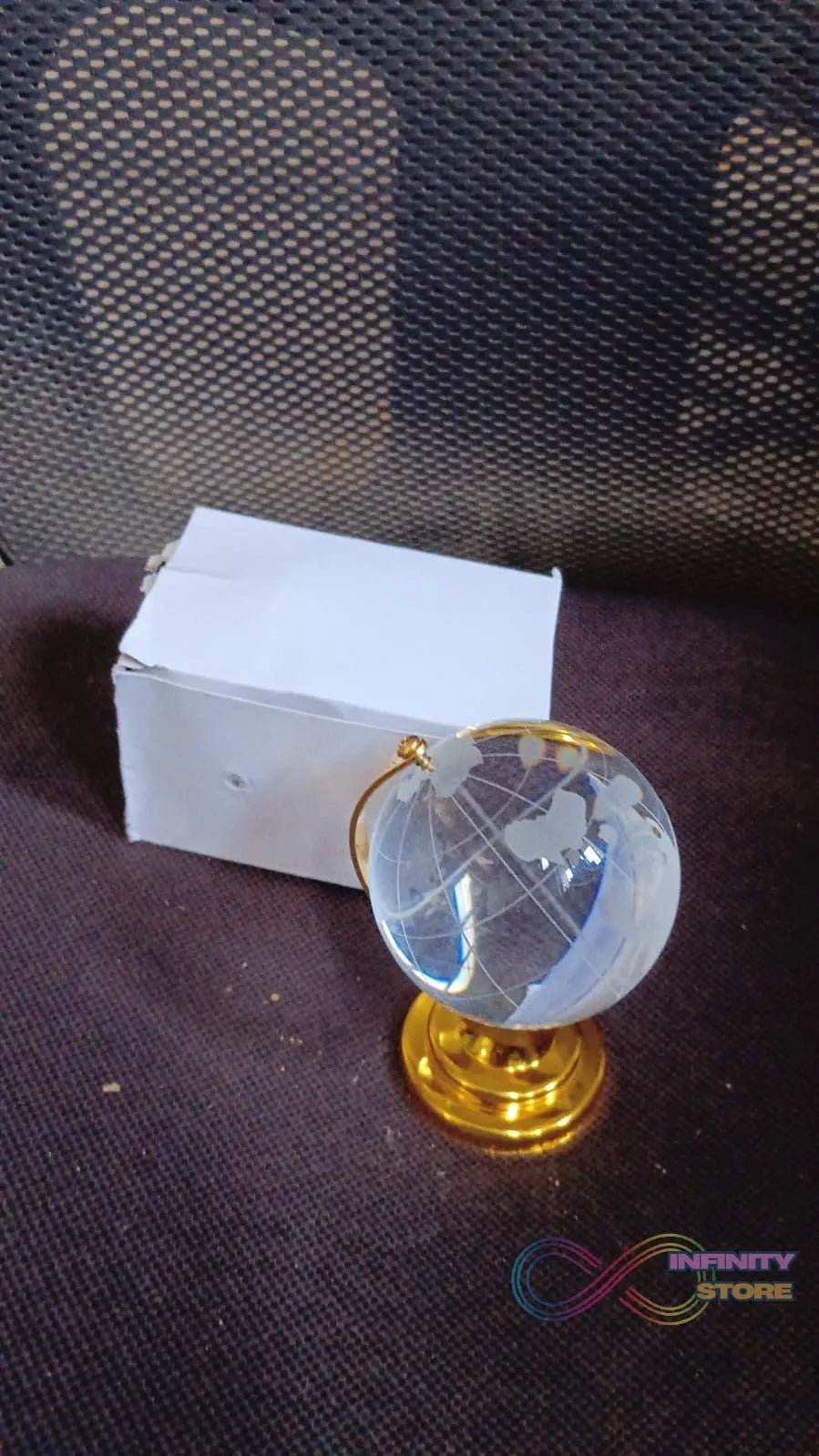 Crystal Globe / World Map 50 mm with Golden Stand (1 Pc) - infinityexculsivestore.com