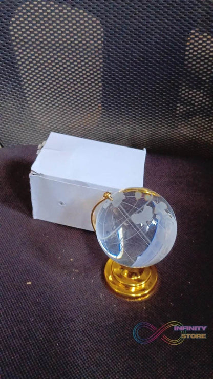 Crystal Globe / World Map 50 mm with Golden Stand (1 Pc) - infinityexculsivestore.com