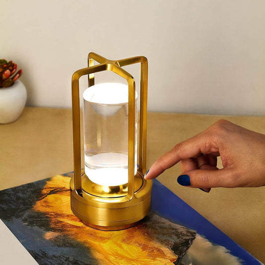 Crystal Lantern Lamp, Crystal Lantern Table Lamp, 3 Colors Rechargeable Cordless Led Lights for Restaurant / Bedroom Lights (1 Pc) - infinityexculsivestore.com
