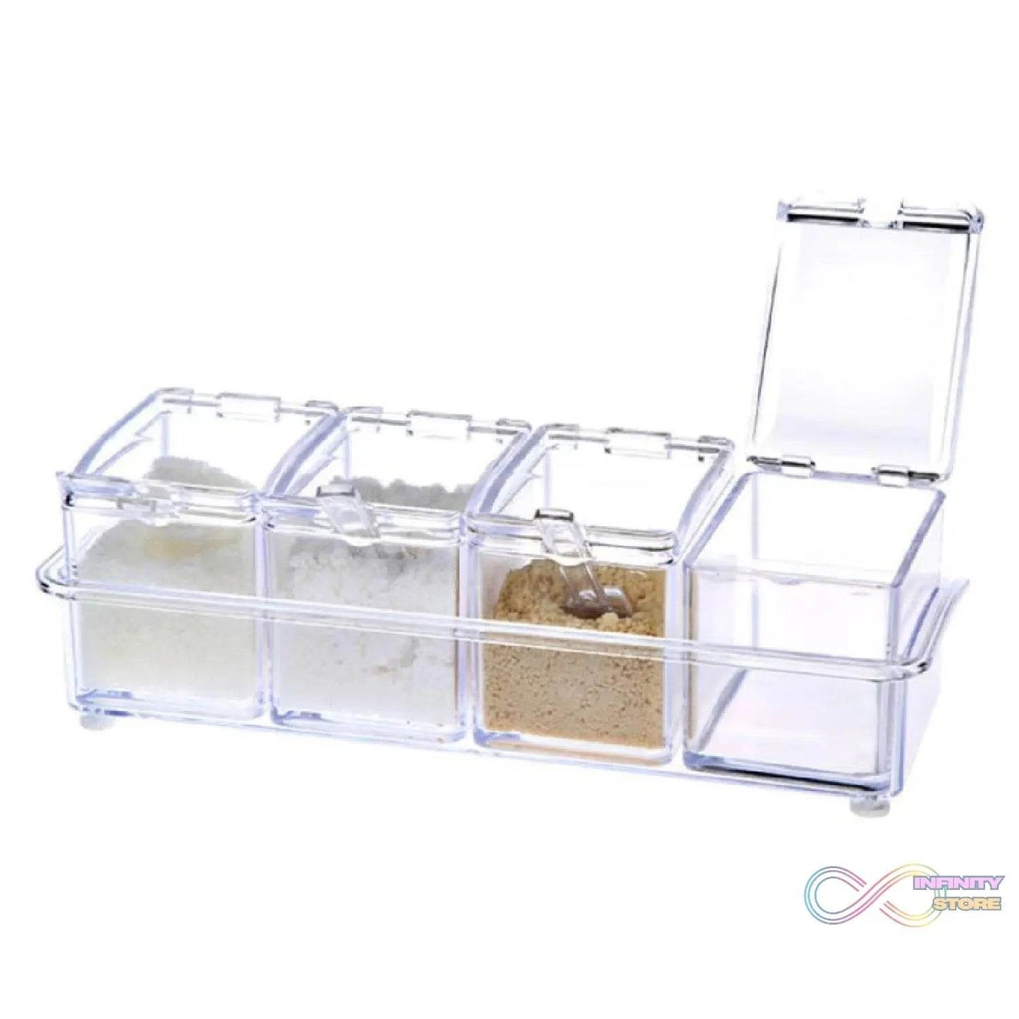 Crystal Seasoning Acrylic Box Pepper Salt Spice Rack - infinityexculsivestore.com