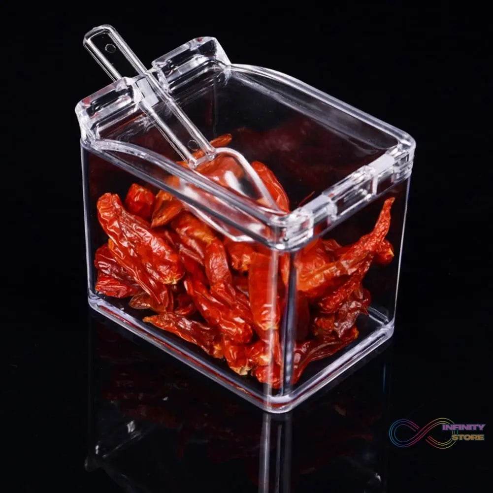 Crystal Seasoning Acrylic Box Pepper Salt Spice Rack - infinityexculsivestore.com