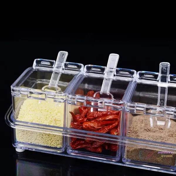 Crystal Seasoning Acrylic Box Pepper Salt Spice Rack - infinityexculsivestore.com