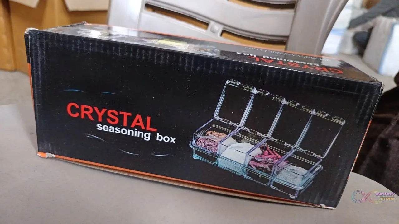 Crystal Seasoning Acrylic Box Pepper Salt Spice Rack - infinityexculsivestore.com